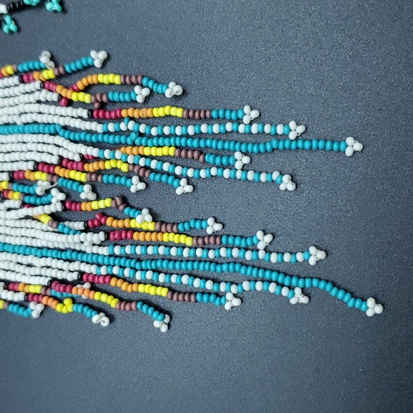 NWT Handmade Diamond Aztec Seedbead Tassel Dangle Earrings Plated 2 Choices - Picture 8 of 10